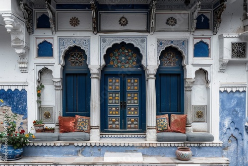  A traditional Indian palace with ornate decorations