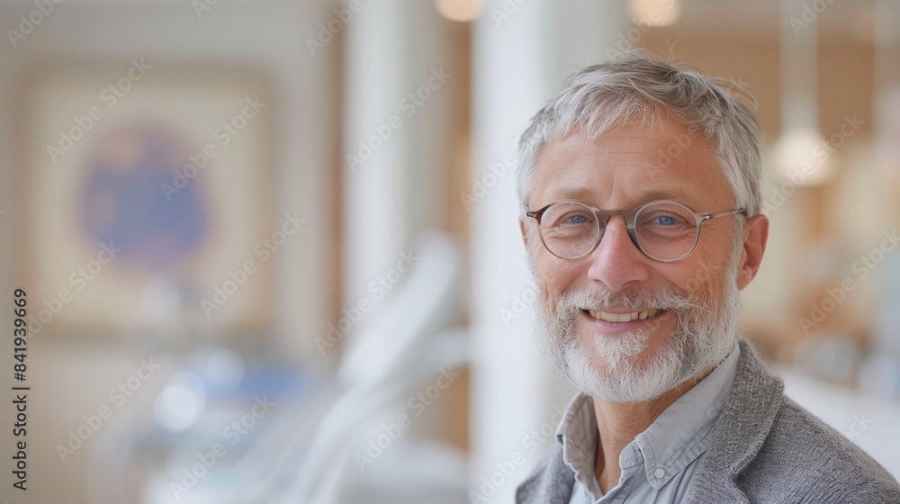 Portrait of a smiling middle-aged male dentist in modern dental clinic
Portrait of a smiling middle-aged male dentist in modern dental clinic