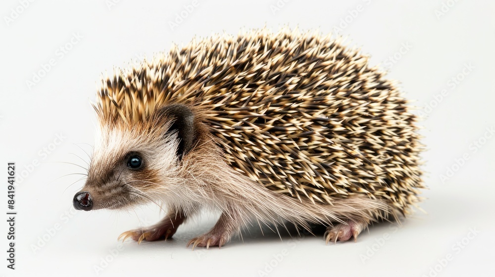 Isolated young hedgehog from Europe on a white background Isolated young hedgehog from Europe on a white background
