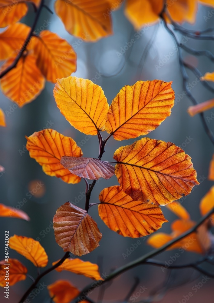 Vibrant autumn leaves in a woodland, ideal for seasonal themes. Vibrant autumn leaves in a woodland, ideal for seasonal themes.