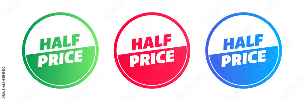 half price set sale colorful sticker half price set sale colorful sticker
