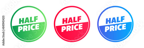 half price set sale colorful sticker