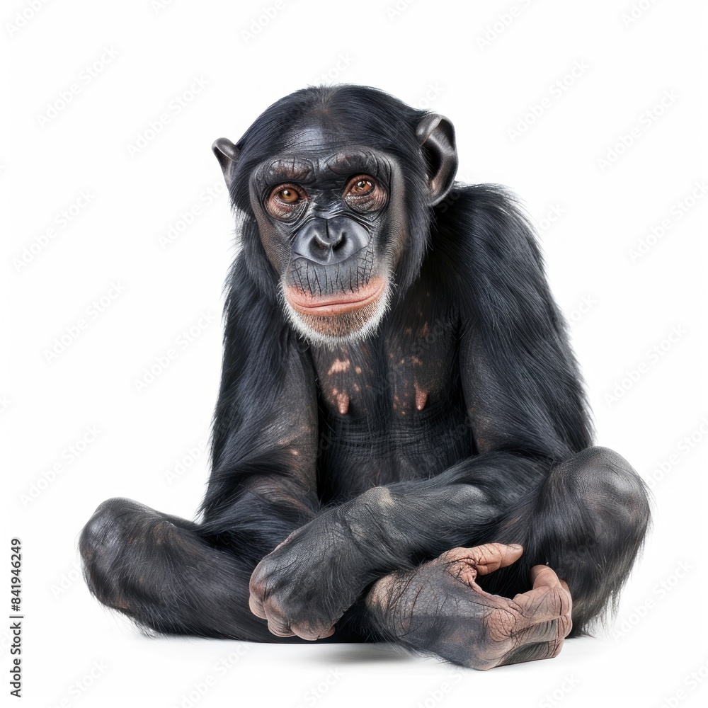 Bonobo isolated on white background Bonobo isolated on white background