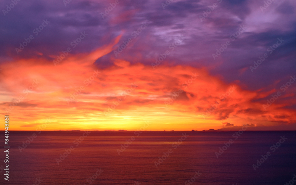 red sunset over the sea red sunset over the sea