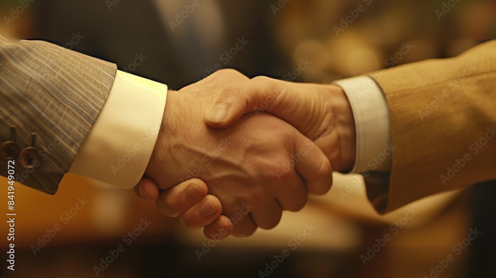 Close up of handshake in the office Close up of handshake in the office