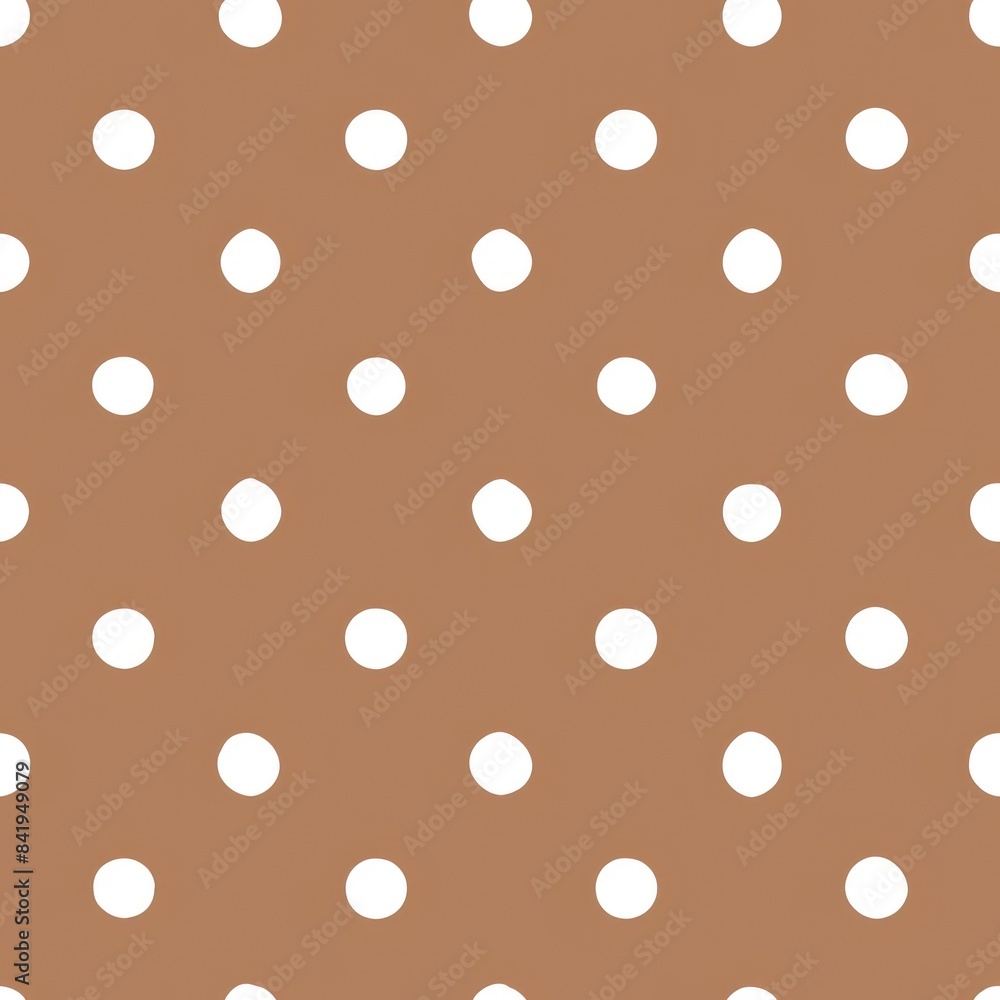 Seamless Pattern, White Polka Dots on Brown Background, Print for Textile, Paper, Abstract Background Seamless Pattern, White Polka Dots on Brown Background, Print for Textile, Paper, Abstract Background