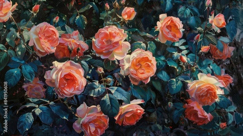 Wallpaper Mural Lovely roses flourishing in the backyard Torontodigital.ca