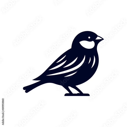 Sparrow bird silhouette Clip art isolated vector illustration on white background