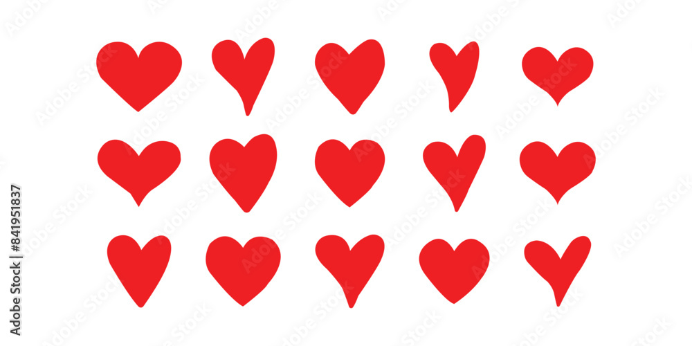 Heart vector set. Heart love valentine vector illustration icon set on white background. Red love heart pattern illustration. Background with red hearts. Vector illustration. Heart vector set. Heart love valentine vector illustration icon set on white background. Red love heart pattern illustration. Background with red hearts. Vector illustration.