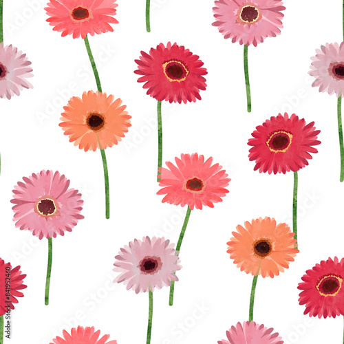 Gerbera flowers seamless fl...