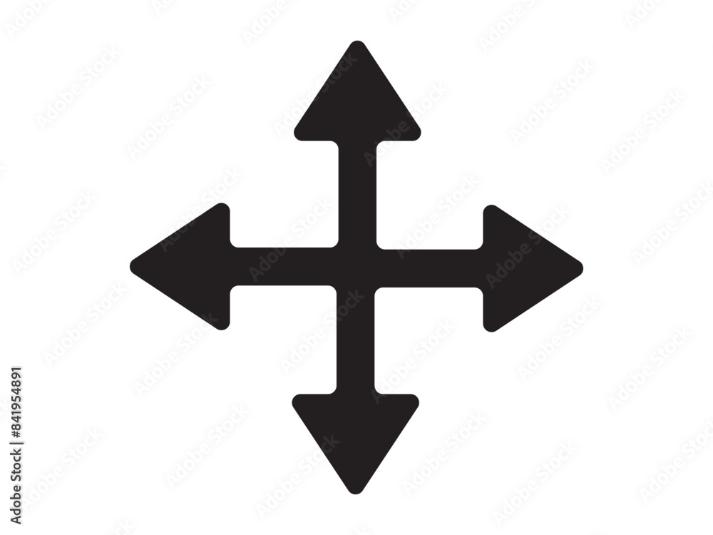 Direction Arrow icon, vector. Four head direction arrows icon, vector. A four-way black marker direction symbol. Vector Arrow Bullet Point icon Vector illustration. Direction Arrow icon, vector. Four head direction arrows icon, vector. A four-way black marker direction symbol. Vector Arrow Bullet Point icon Vector illustration.