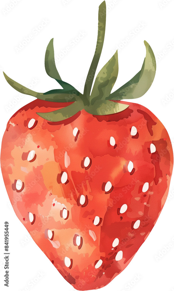 Obraz premium cute strawberry, isolated element, watercolor style