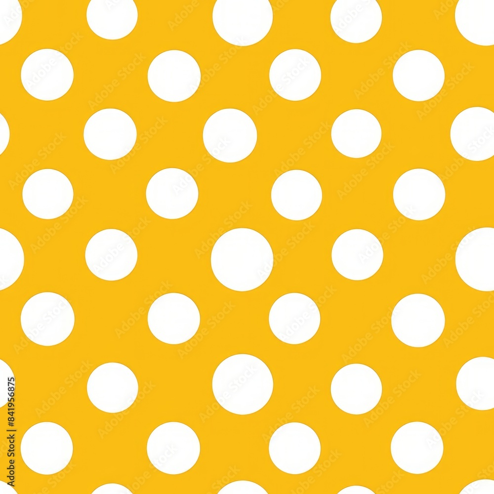Seamless Pattern, White Polka Dots on yellow Background, Print for Textile, Paper, Abstract Background Seamless Pattern, White Polka Dots on yellow Background, Print for Textile, Paper, Abstract Background
