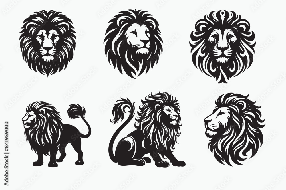 Obraz premium lion silhouette vector illustration.eps