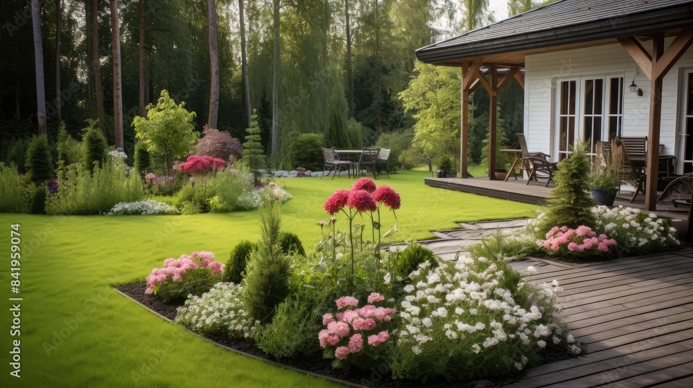 Fototapeta premium garden with flowers