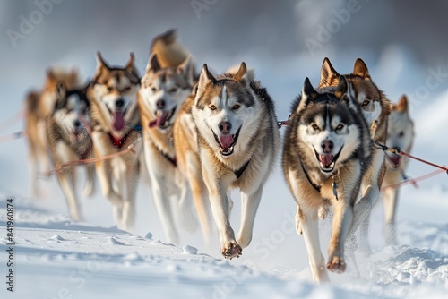 sleddog team running to you