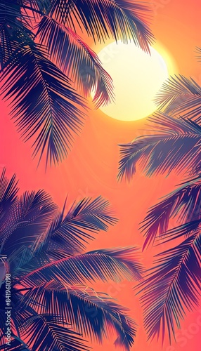 Sunlight Through Palms smartphone wallpaper tropical paradise.