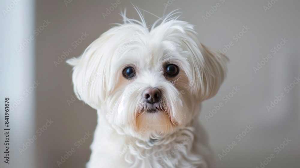 closeup portrait of an adorable Maltese dog closeup portrait of an adorable Maltese dog