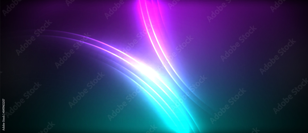 Neon glowing circle rays, light round lines in the dark, planet style neon wave lines. Energetic electric concept design for wallpaper, banner, background Neon glowing circle rays, light round lines in the dark, planet style neon wave lines. Energetic electric concept design for wallpaper, banner, background