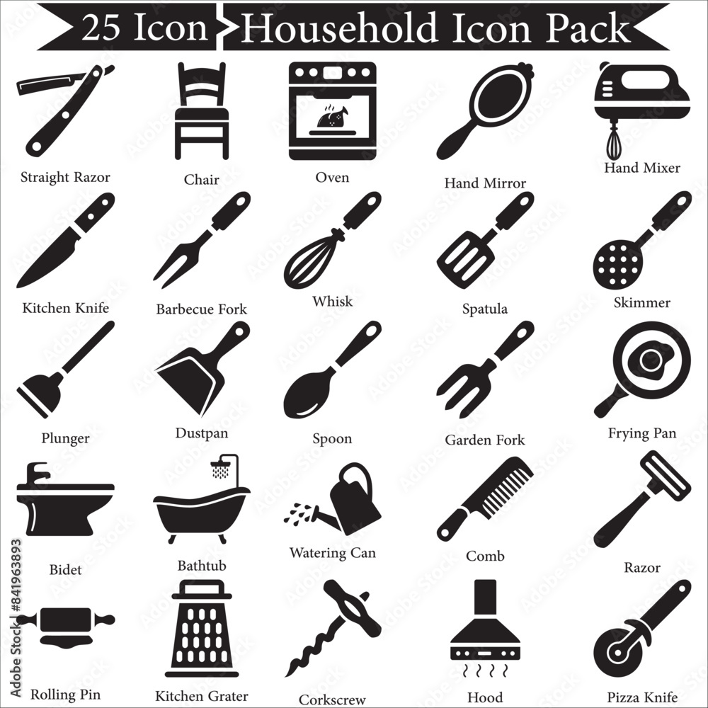Fototapeta premium Household Icon Pack