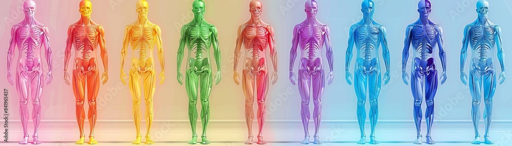 Hologram human body anatomy flat design top view scifi theme cartoon drawing colored pastel Hologram human body anatomy flat design top view scifi theme cartoon drawing colored pastel