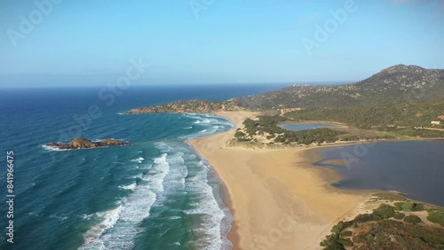 Aerial View of Su Giudeu beach in Chia, Sardinia, Italy photo