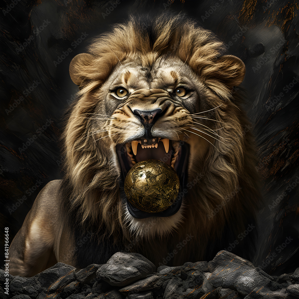 Naklejka premium portrait of a lion