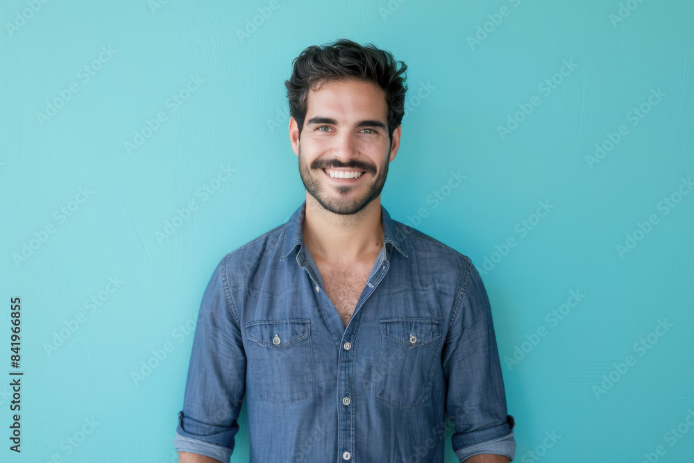 Fototapeta premium A close up portrait of a young man with a subtle smile