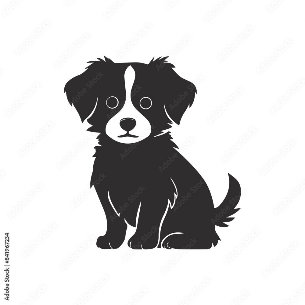 A cute dog silhouette vector design, A cute dog silhouette vector design,