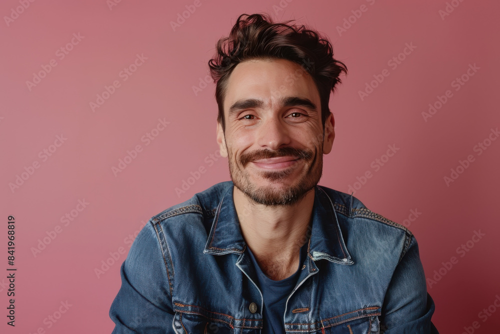 Obraz premium A close up portrait of a young man with a subtle smile