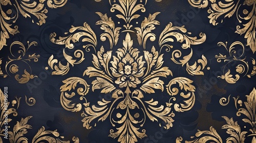 A luxurious damask pattern in deep