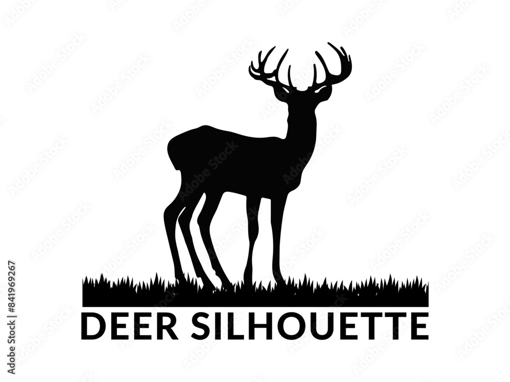 deer silhouette. good use for symbols, logos, mascots, icons, signs ...