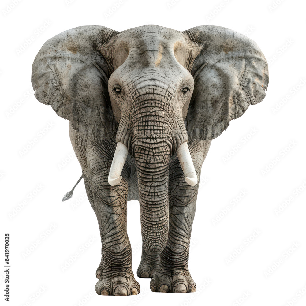 Obraz premium 3D render of elephant isolated on transparent background, cut out, png