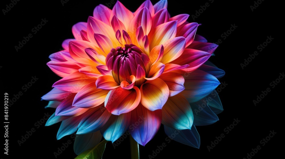 dahlia flower isolated on black dahlia flower isolated on black