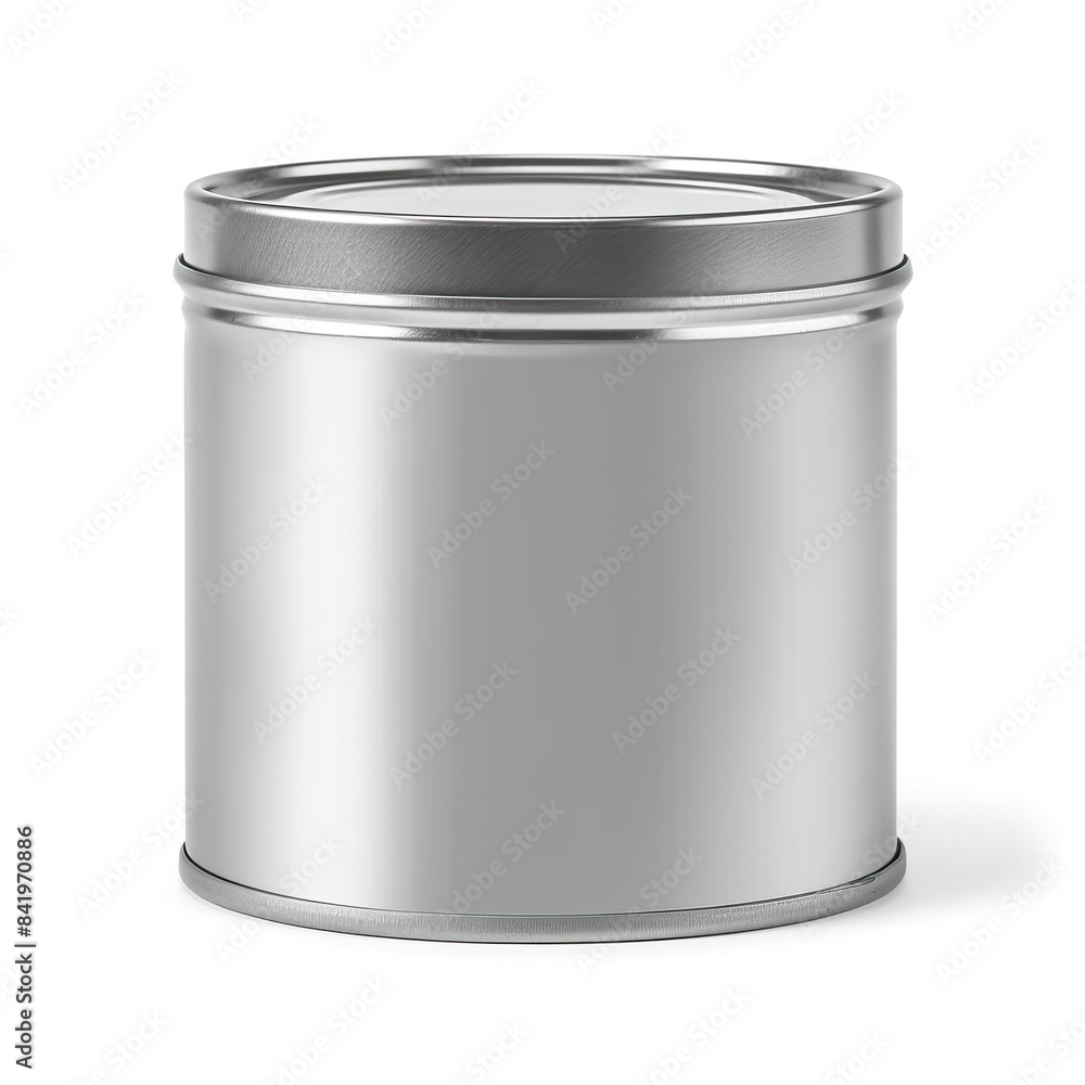 Small tin can with blank label isolated on white Small tin can with blank label isolated on white