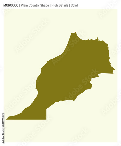 Morocco plain country map. High Details. Solid style. Shape of Morocco. Vector illustration.
