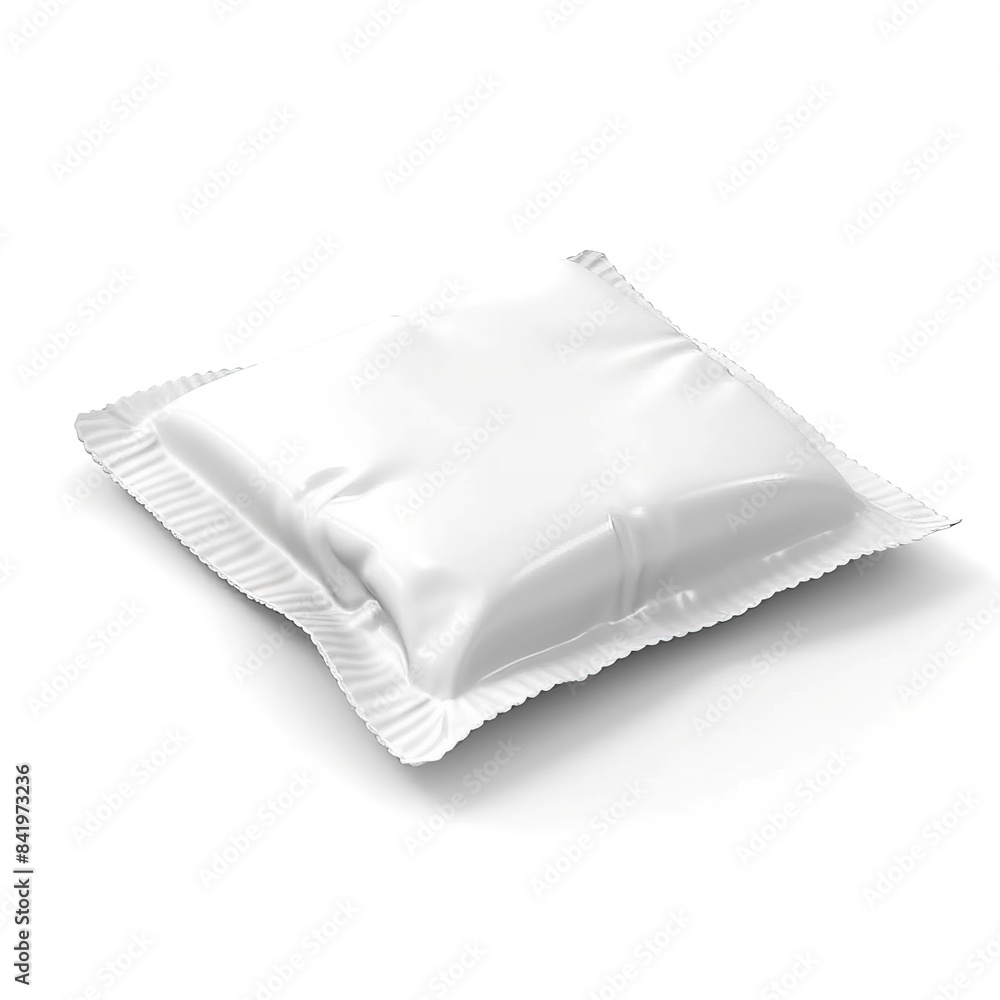 Wet wipes package with flap isolated on white