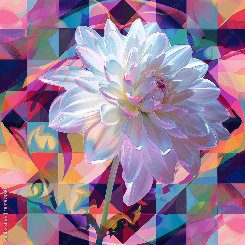 Abstract art background. Beautiful flowers on a geometric modern background. Beautiful floral background. Abstract art background. Beautiful flowers on a geometric modern background. Beautiful floral background.