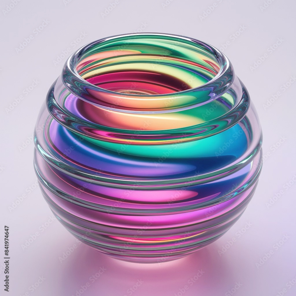 3D Rendering Gradient Colors Transparent Glass Illustration 3D Rendering Gradient Colors Transparent Glass Illustration