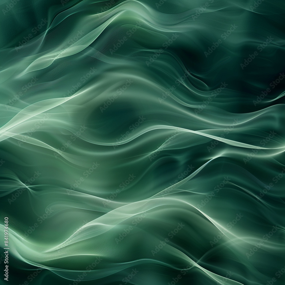 Green abstract satin background with smooth silky shapes. Luxury fabric or liquid wave grunge silk texture satin material. Elegant wallpaper design, background, luxury Christmas background. Green abstract satin background with smooth silky shapes. Luxury fabric or liquid wave grunge silk texture satin material. Elegant wallpaper design, background, luxury Christmas background.