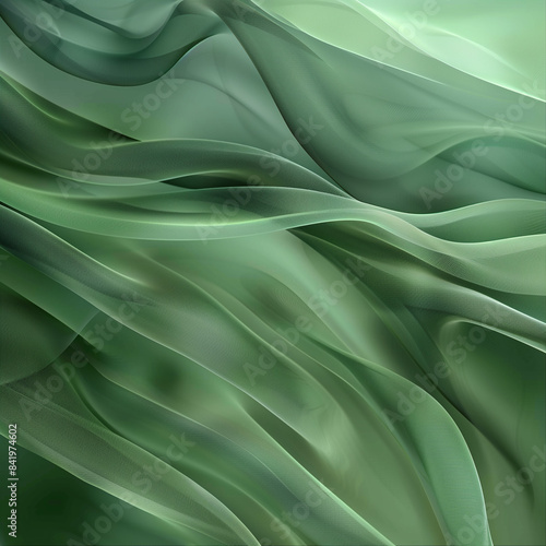 Wallpaper Mural Green abstract satin background with smooth silky shapes. Luxury fabric or liquid wave grunge silk texture satin material. Elegant wallpaper design, background, luxury Christmas background. Torontodigital.ca