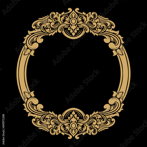 Vector beautiful engraved circle ornament