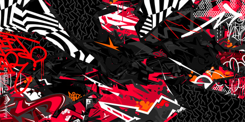 Creative Abstract Urban Street Art Graffiti Style Vector Collage Illustration Background Template