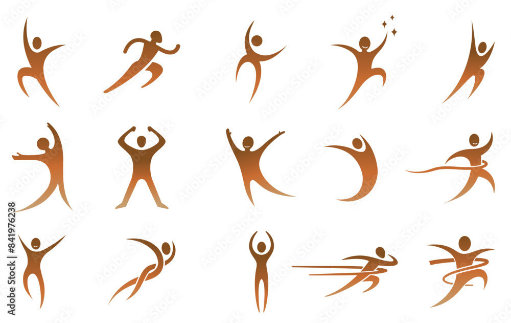Creative silhouette body fitness sport gym logo elegant design vector icons illustration Creative silhouette body fitness sport gym logo elegant design vector icons illustration