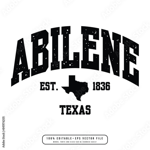 Abilene text effect vector. Editable college t-shirt design printable text effect vector photo