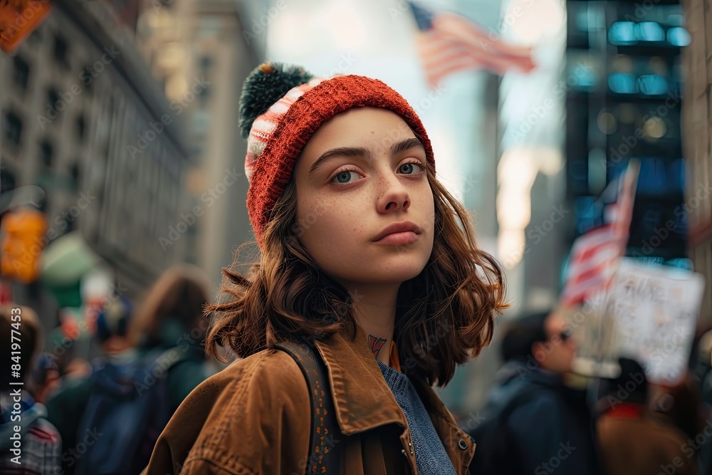 a girl in a beanie a girl in a beanie