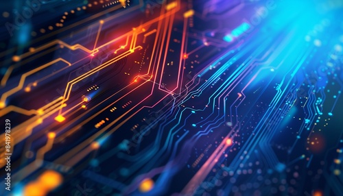 Wallpaper Mural Sfondo astratto tecnologico futuristico con circuiti luminosi. Fonte grafica di risorse. Torontodigital.ca