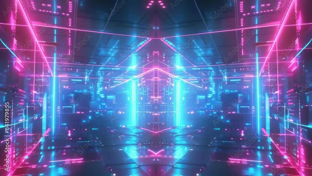 neon lights purple and blue retro wave glowing grid vr space background animation - 4k new colorful dynamic stock video footage AI neon lights purple and blue retro wave glowing grid vr space background animation - 4k new colorful dynamic stock video footage AI