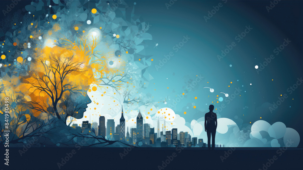 generated illustration of  World thinking Day concept 22 february