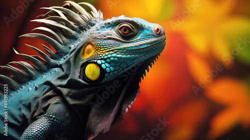 generated illustration of National Reptile Awareness Day on oct 21  close up of iguana